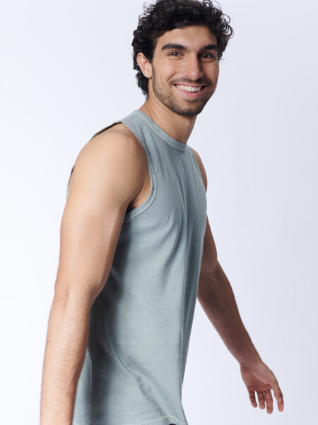 Remera sin manga lavada Verde