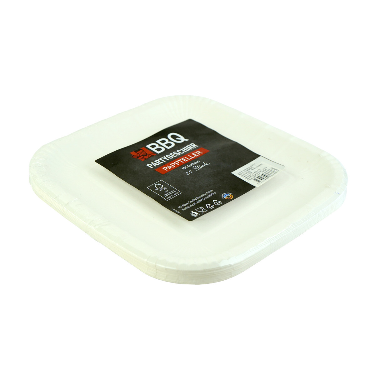 PLATO DESCARTABLE CUADRADO X25 23.2X23.2X1.5CM 308GR 