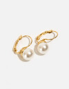 Aros Colgantes Cortos Perlas Aros Con Perlas - Dorado