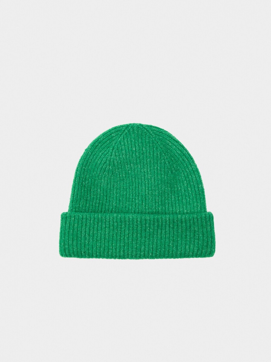 Gorro Canalado Con Dobladillo - verde 