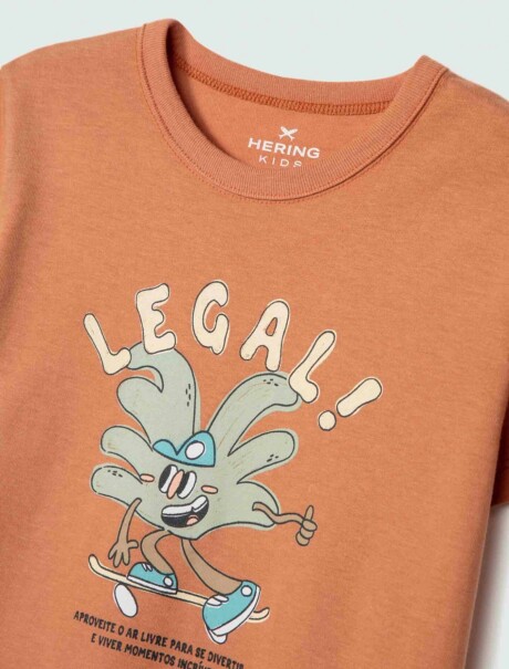 CAMISETA INFANTIL CON ESTAMPA NARANJA OSCURO