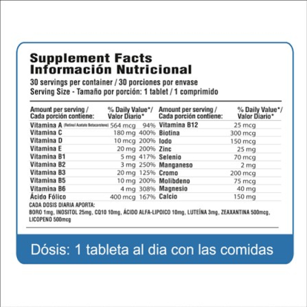 Supervit Forte | Multivitamínico Completo | 30 Tabletas -Qualivits Supervit Forte | Multivitamínico Completo | 30 Tabletas -Qualivits