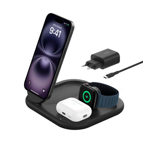 Belkin Cargador inalámbrico plegable 3 en 1 Black Belkin Cargador inalámbrico plegable 3 en 1 Black