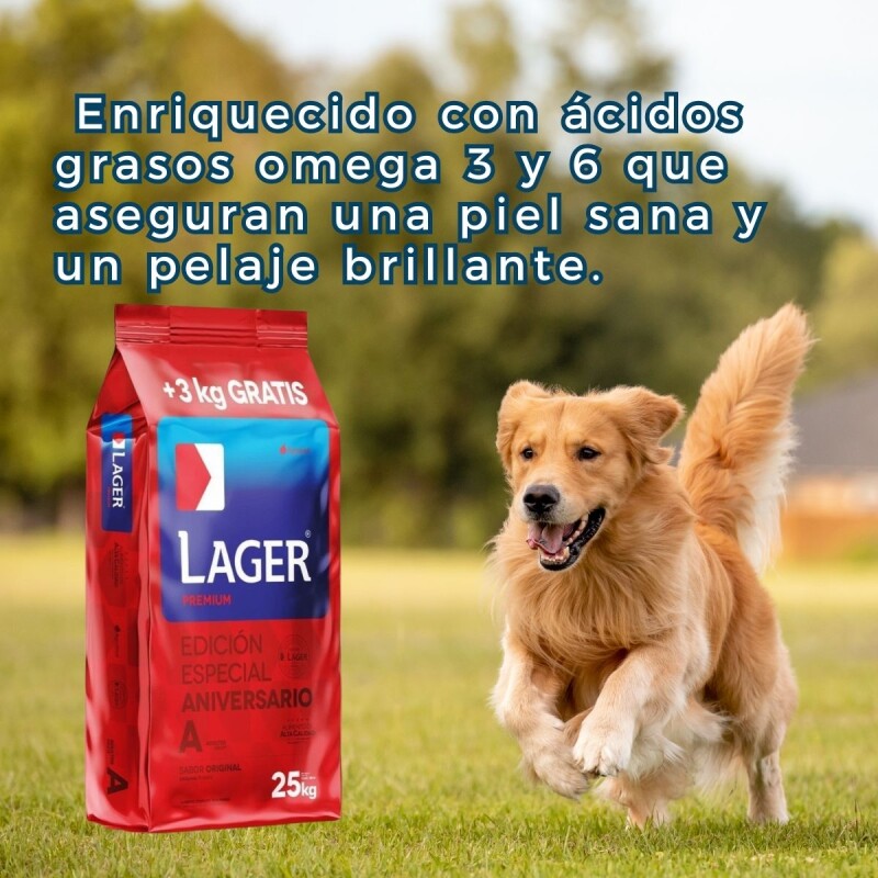 LAGER PERROS ADULTOS 22 KG + 3 KG DE REGALO