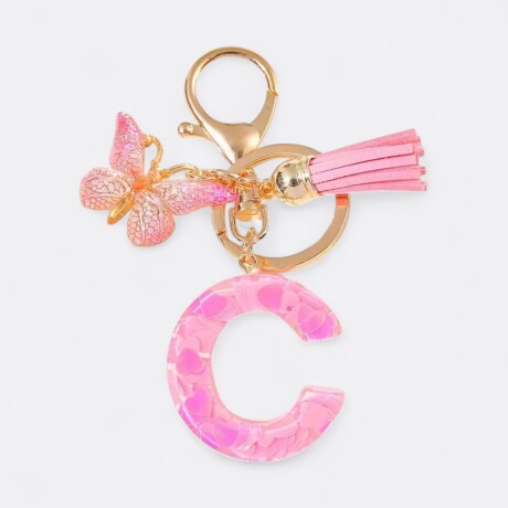 Llavero de letras C rosa