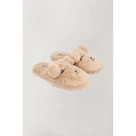 Pantufla face infantil Beige