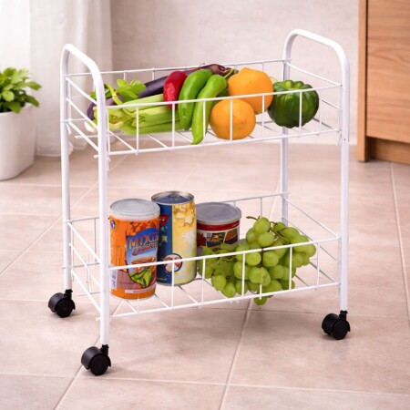 ORGANIZADOR CARRITO VERDULERO DE METAL 2 PISOS ORGANIZADOR CARRITO VERDULERO DE METAL 2 PISOS