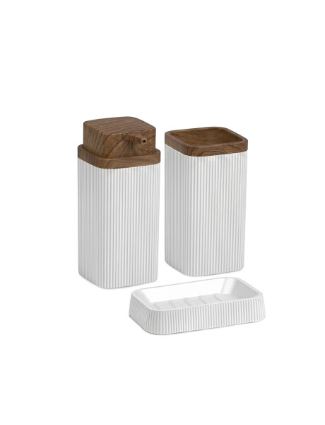 SET 3PCS BAÑO STELLA PP C/MADERA BLANCO SET 3PCS BAÑO STELLA PP C/MADERA BLANCO