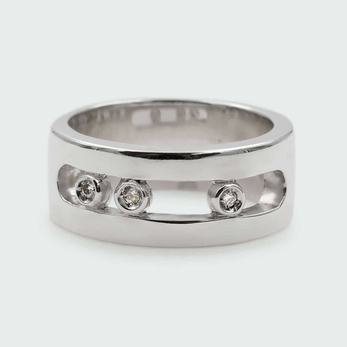 Anillo Jacinta grande de plata 925 y brillantes 