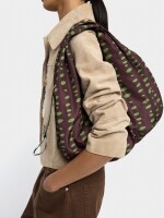 Bolso De Hombro Nylon Estampado burdeos