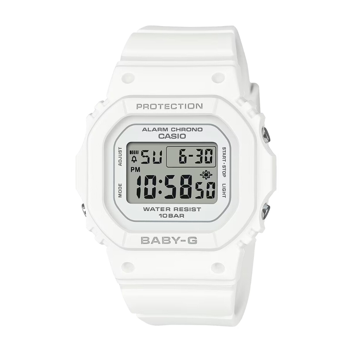 Reloj CASIO BABY-G BGD565U-7DR Resina Blanco Esfera 38mm 