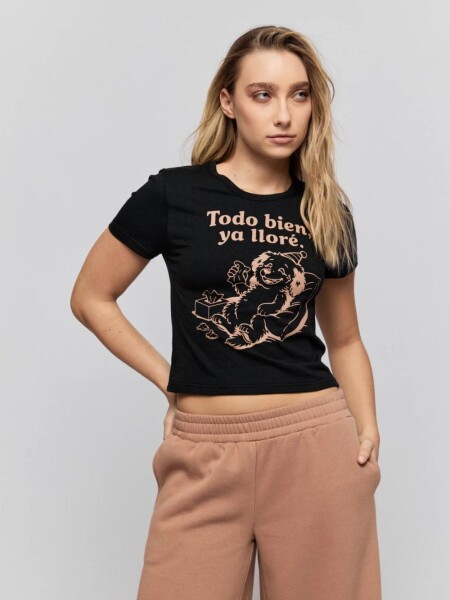 T-SHIRT P.CAKE LLORADERA M.C todo NEGRO