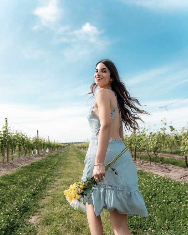 Vestido Amanda celeste