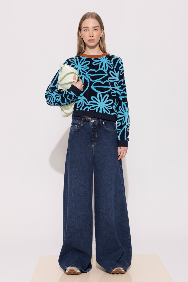 JEANS ROSES SOUND Azul