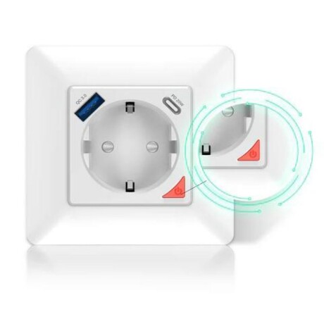 Toma Corriente 16A con USB Tipo C Tuya Smart 001