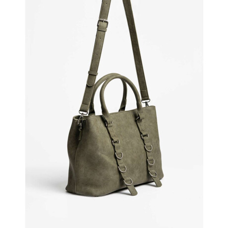 Cartera City Chocolate Arandelas Verde Oliva