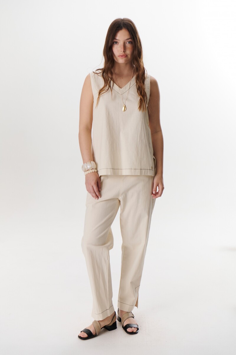 PANTALON LINO STRECH NATURAL