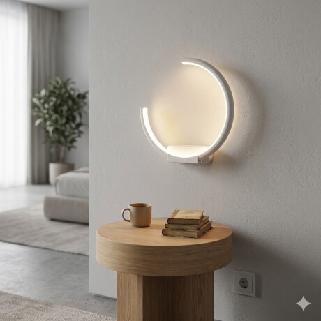 Aplique led circulo cortado 13w Luz neutra BLANCO