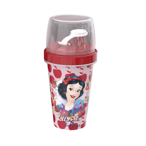 Vaso Milk Shake con Tapa Princesas Disney 320 ml ROJO