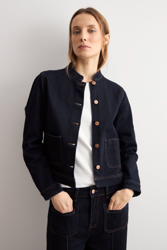 Chaqueta de jean jean oscuro