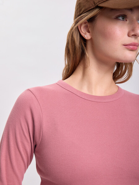 Remera rib Rosa