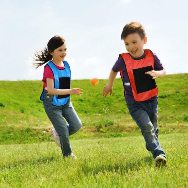 Set X2 Chalecos Juego Mancha Pelotas Adhesivas Tela Niños Set X2 Chalecos Juego Mancha Pelotas Adhesivas Tela Niños