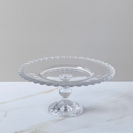Plato Torta Redondo de Vidrio con Pie Ø23cm x Alt 10.5cm Plato Torta Redondo de Vidrio con Pie Ø23cm x Alt 10.5cm