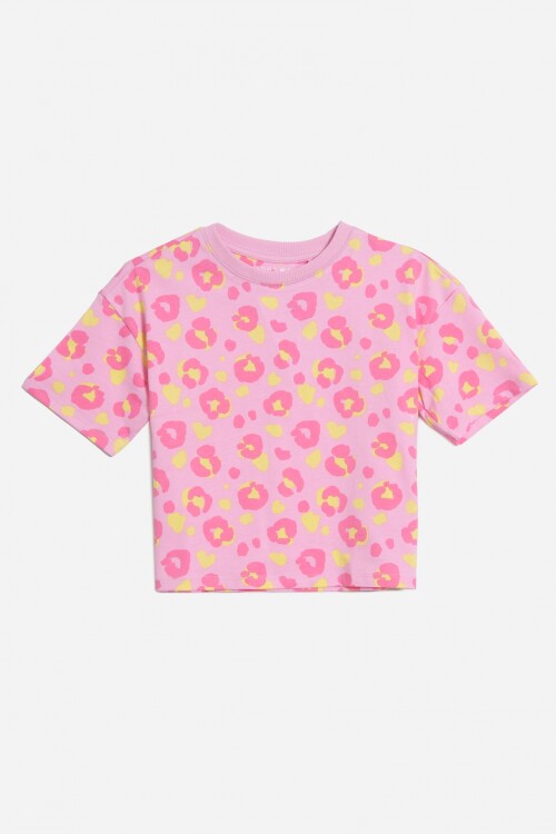 T-shirt animal print FUCSIA