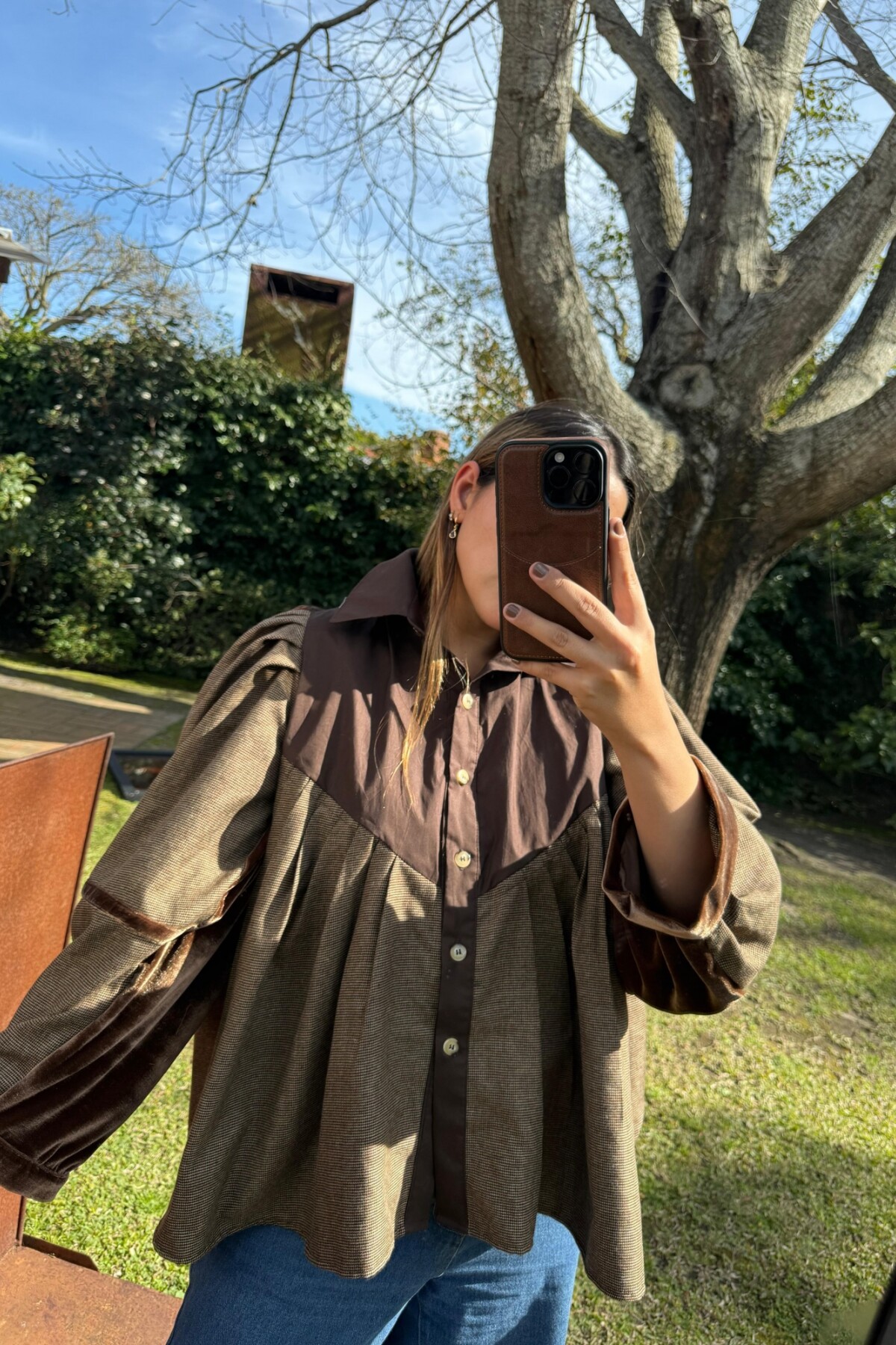 Prince Shirt Chocolate / Tweed Beige