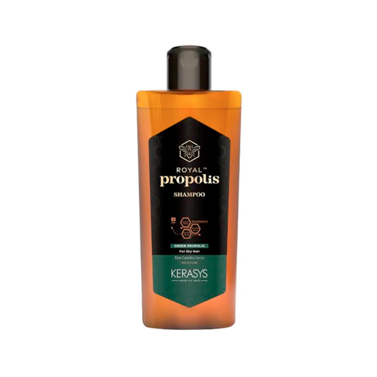 SHAMPOO - KERASYS ROYAL GREEN PROPOLIS - (180 ml) - Para cabellos secos y encrespados. Nutrición, hidratación, anticaída. 