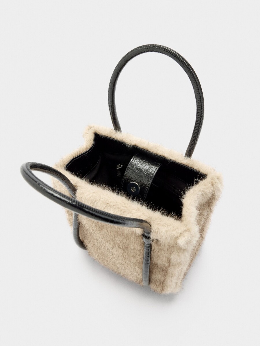 Bolso Tote Efecto Pelo crudo