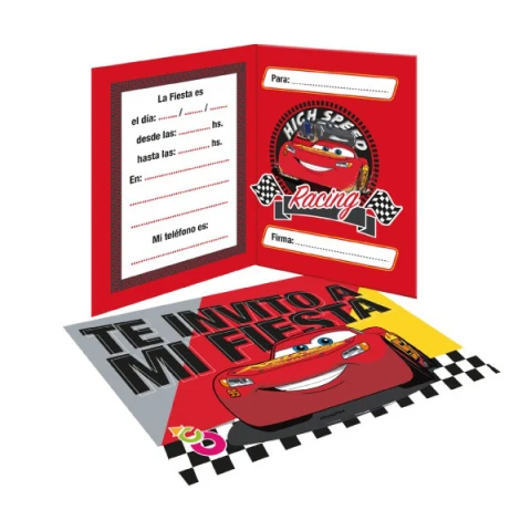 Cotillón Invitaciones x10 - Disney Cars U