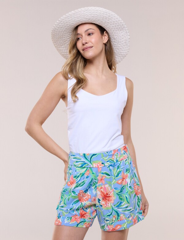 Short Flores CELESTE/MULTI