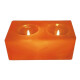 Porta Vela Doble De Sal Del Himalaya Calidad Original Naranja