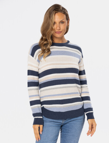 BUZO TEJIDO RAYADO Azul