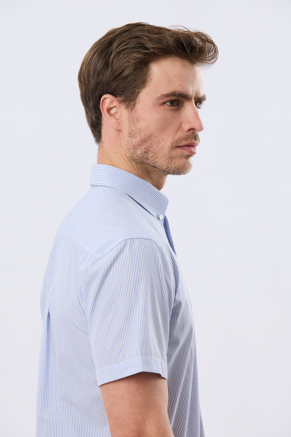 CAMISA RAYADA Celeste