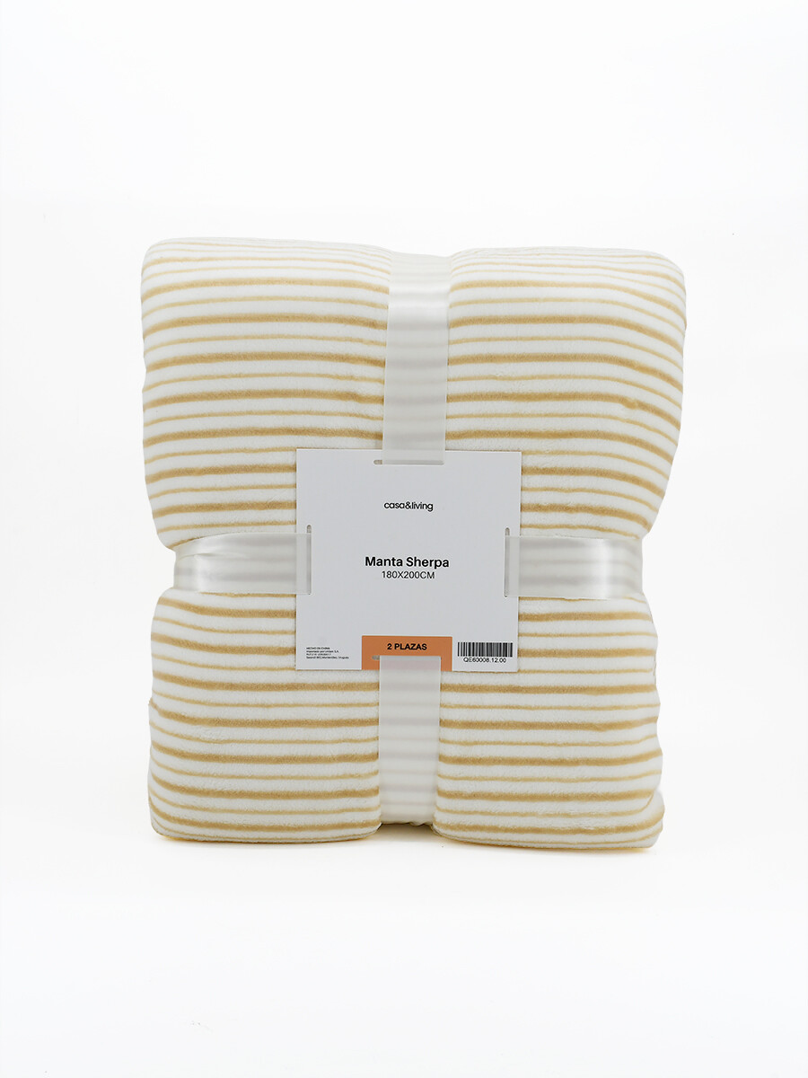 MANTA SHERPA PRINT 2 PLAZAS - BEIGE (V) 