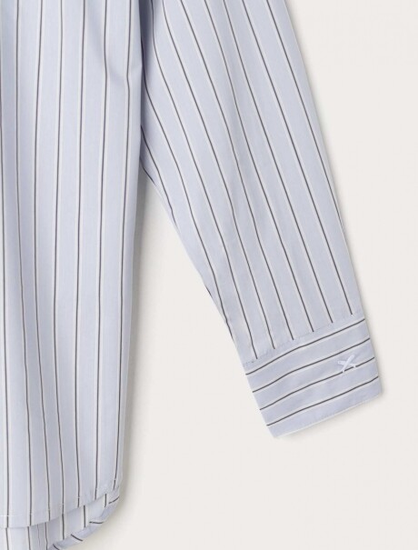 CAMISA DE ALGODÓN DE MANGA LARGA CELESTE