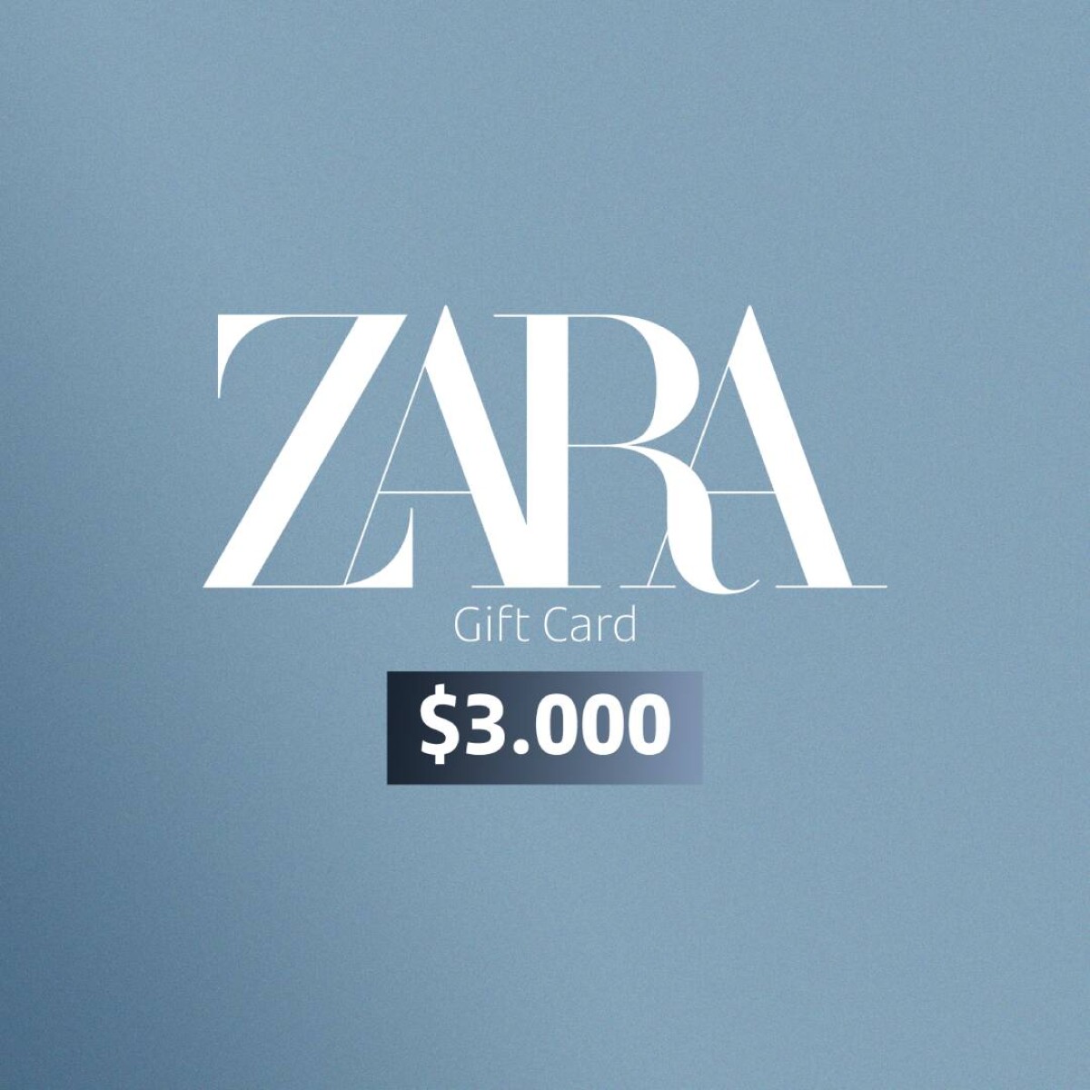 Gift Card Física Zara - Valor $3000 