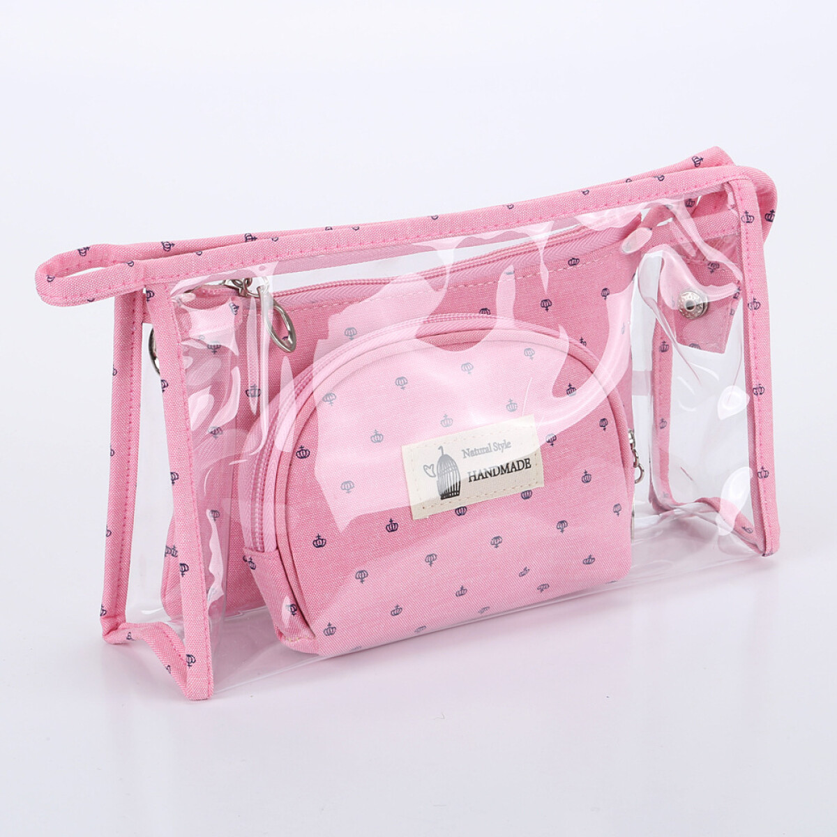 Necessaire 3 Estuches Natural Style - Rosa 