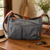 Bandolera Morral de Dama en Tela Impermeable Musgo c/Suela