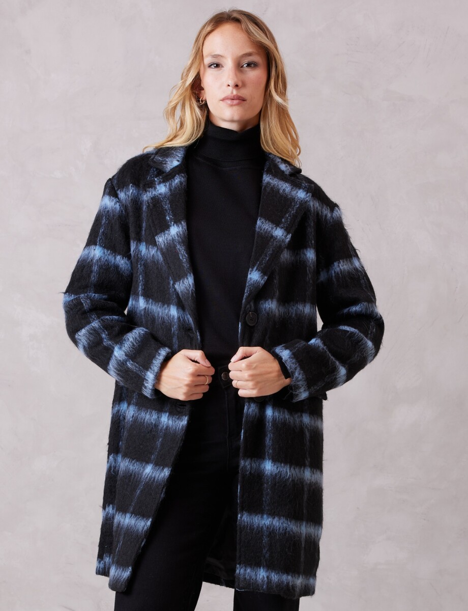 Tapado Mohair - Negro/celeste 