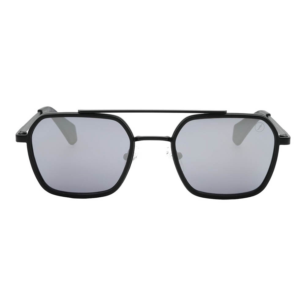 Lentes de sol De Acero Inoxidable Ejecutivo Flap Espejado/Negro