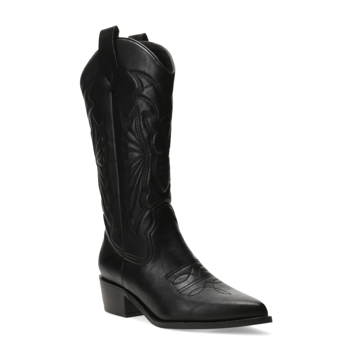Bota EDNA tejana con diseño en la caña MissCarol - Black 