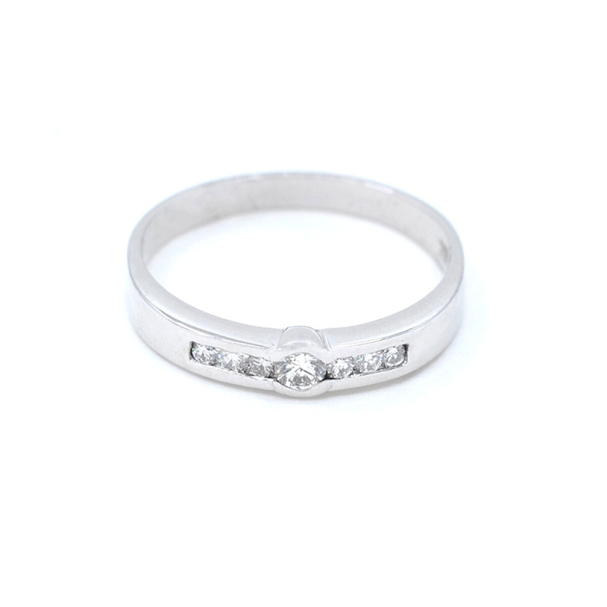 Anillo oro 18k blanco y brillantes 