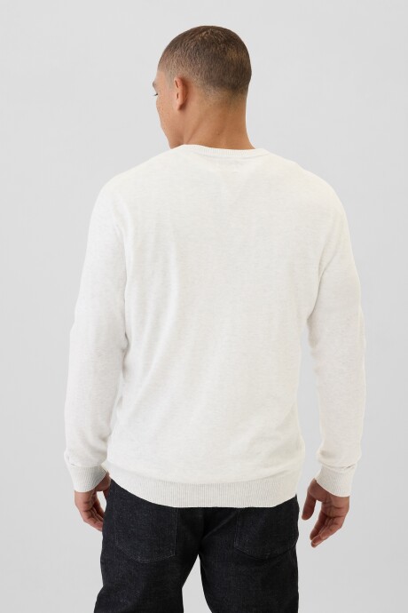Buzo De Algodón Cuello Redondo Hombre Cream