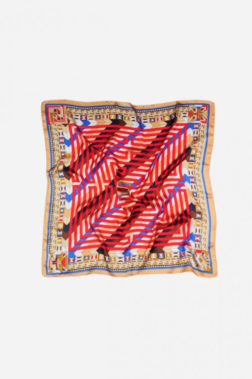 Pañuelo geometrico rojo