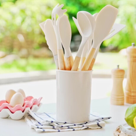 Set de utensillos de cocina 12 accesorios Blanco