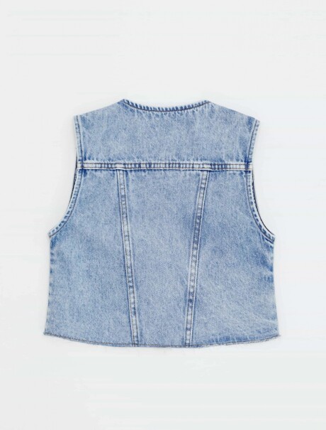 CHALECO DE JEANS INFANTIL AZUL