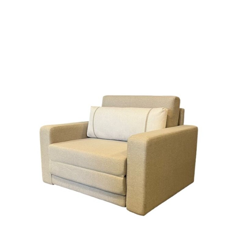 Sofa cama de 1 plaza tapizado en tela beige Sofa cama de 1 plaza tapizado en tela beige